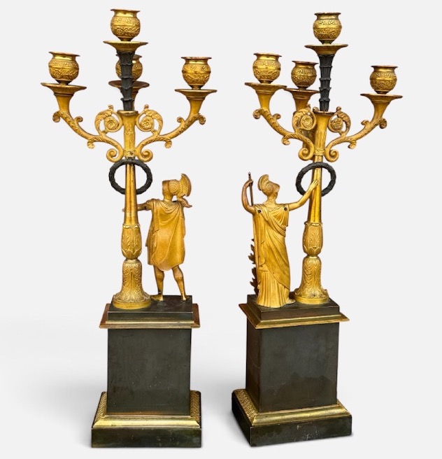 Paire de candélabres figuratifs empire « Mars et Athéna « attribué à Pierre Phillipe Thomire -photo-7