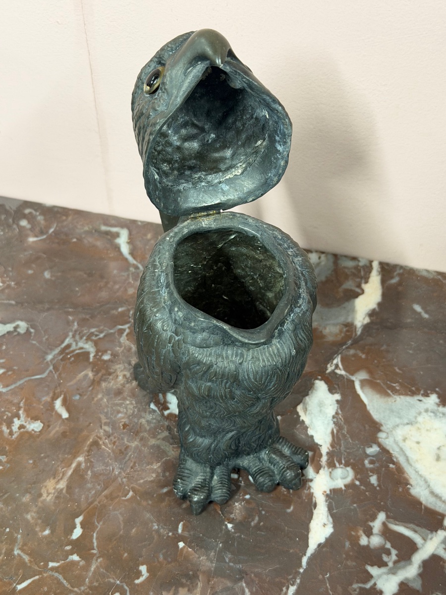 Pewter Pitcher Featuring An Owl Or Owls For The Famous La Marquise De Sèvigné Candy Shop, Early 20th Century-photo-2