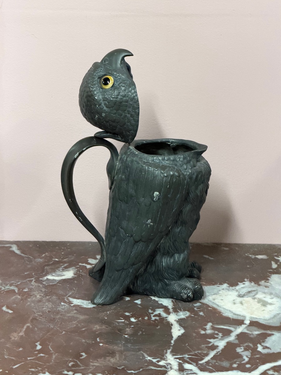 Pewter Pitcher Featuring An Owl Or Owls For The Famous La Marquise De Sèvigné Candy Shop, Early 20th Century-photo-5