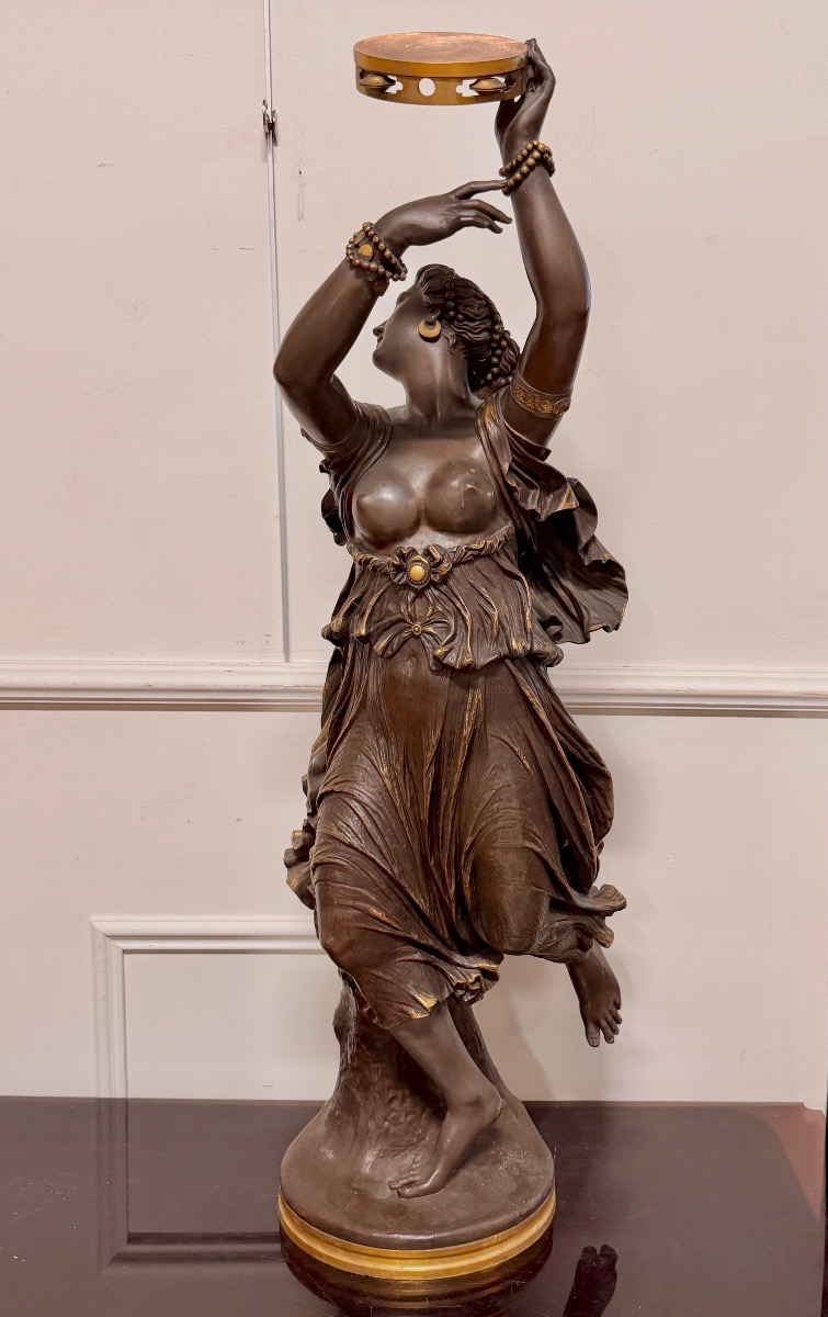  Jean-baptiste Clesinger (france, 1814–1883) “zingara,” A Neapolitan Dancer, Barbedienne Bronze-photo-8