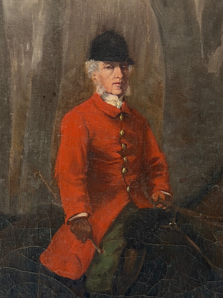 Scene Of A Hunt, Likely English School, Circa 1900—rider And Horse Portrait -photo-4
