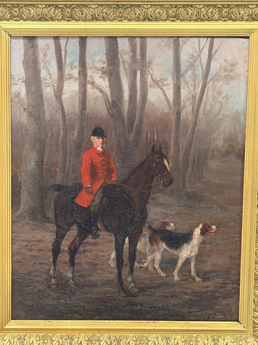 Scene Of A Hunt, Likely English School, Circa 1900—rider And Horse Portrait -photo-4