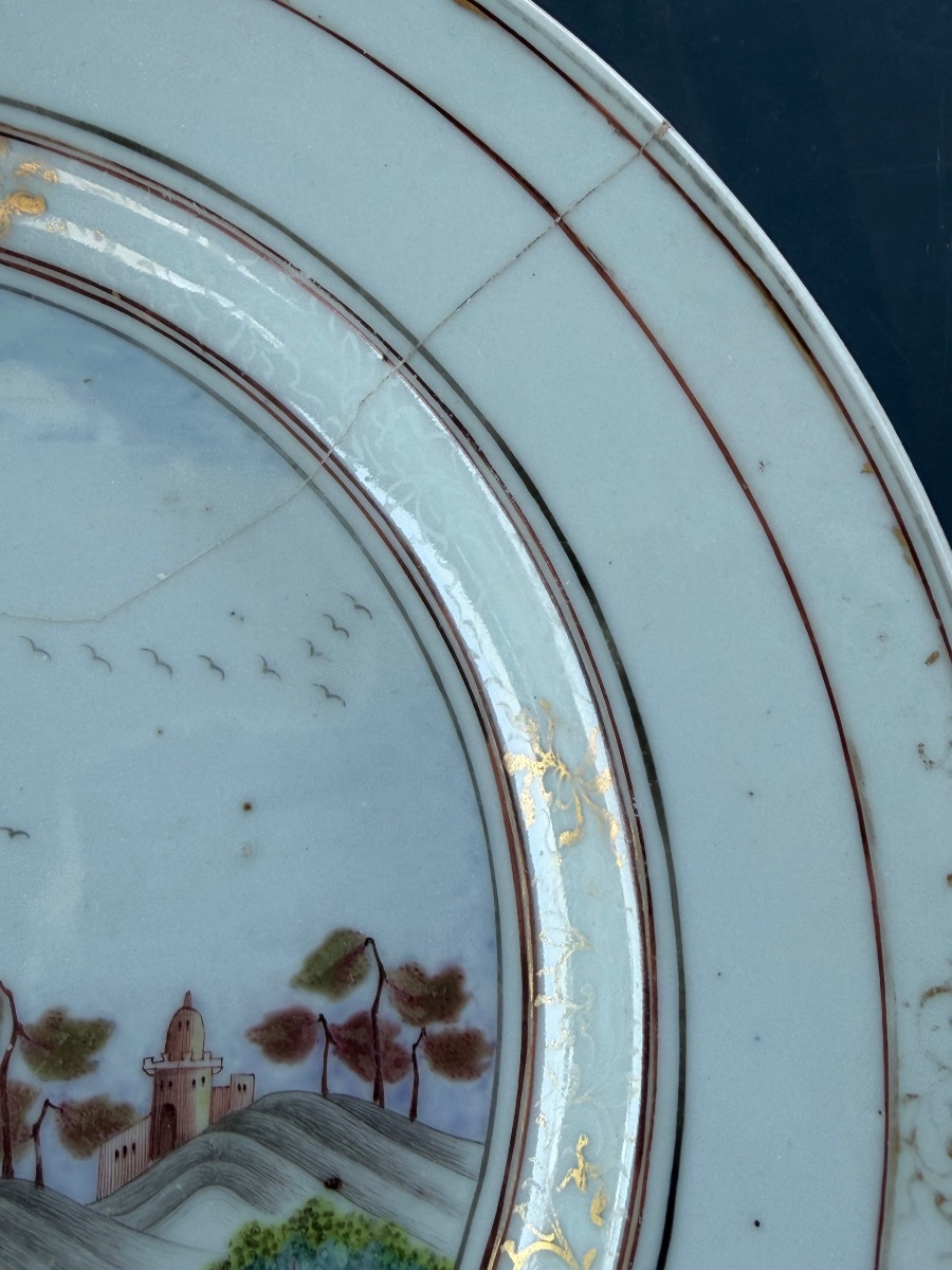 Compagnie de Indes assiette érotique de commande en porcelaine de Chine époque Qianlong 1740-photo-2