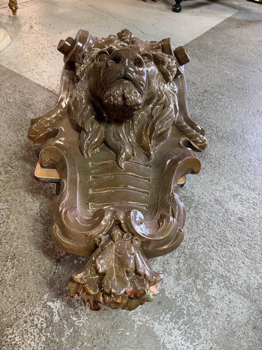 Large Decorative Architectural Ceramic Tile, Decorative Wall Element For A House Facade, H 96 -photo-8