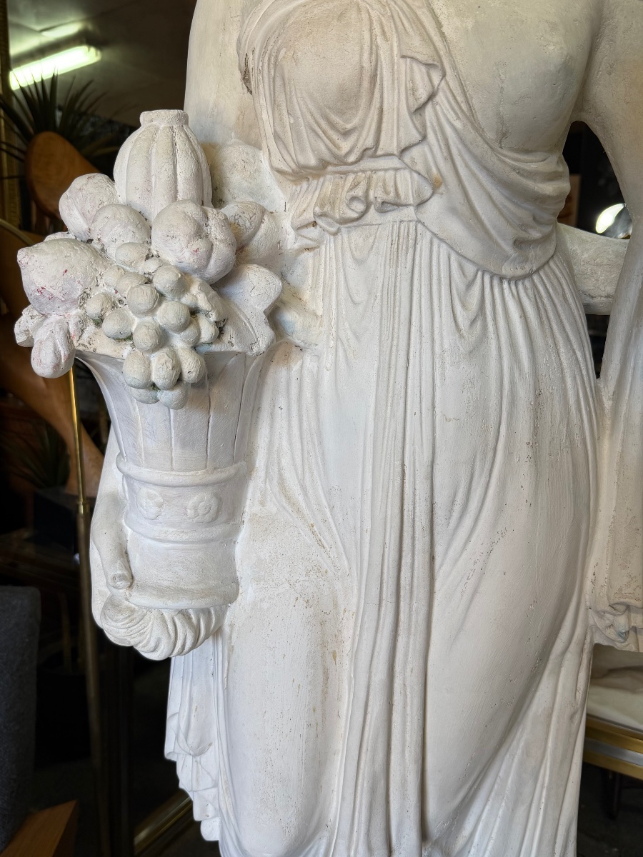 Roman Goddess Pomona, Based On An Antique Large Plaster Sculpture From The Early 20th Century; Height: 142 Cm-photo-4