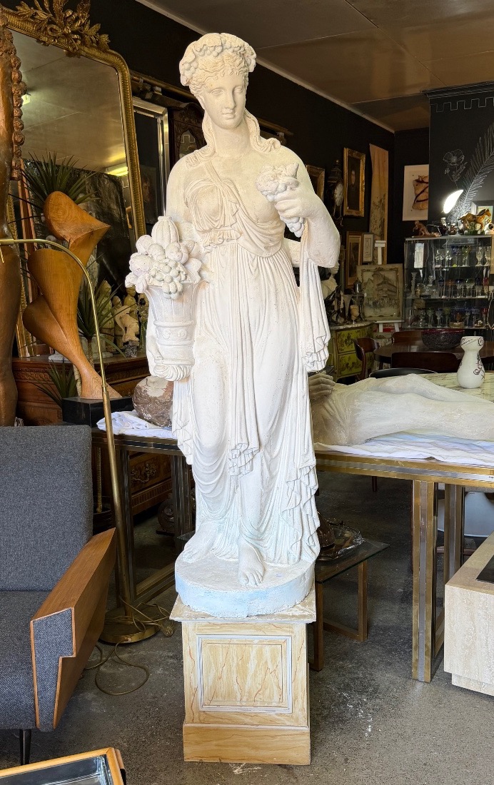 Roman Goddess Pomona, Based On An Antique Large Plaster Sculpture From The Early 20th Century; Height: 142 Cm