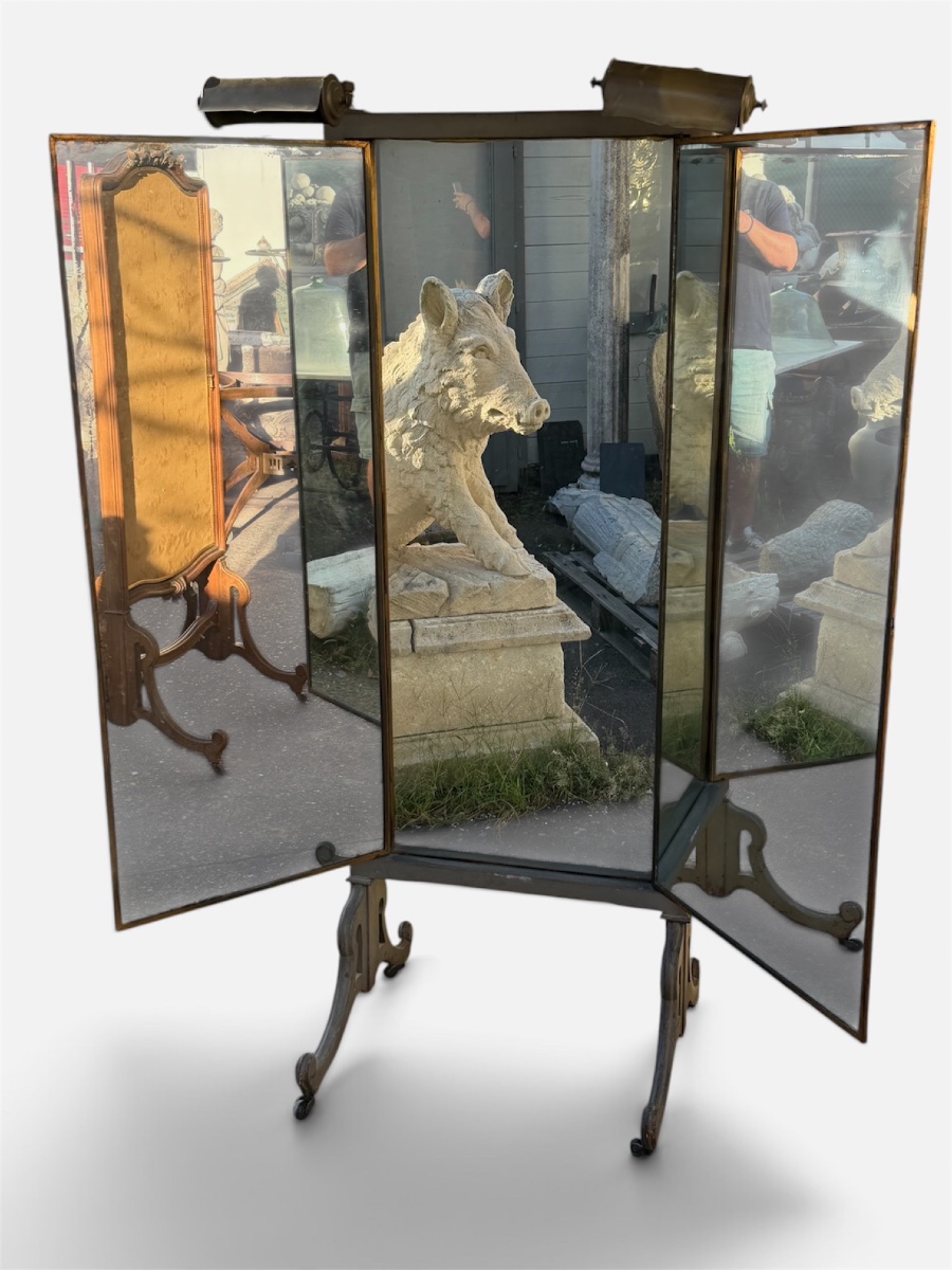 Psyche - Triptych Mirror On A Stand By Brot Paris, Circa 1930 - Fashion Boutique -photo-8