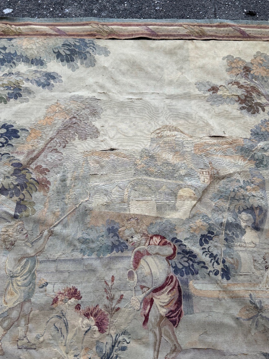19th-century Tapestry From The Royal Aubusson Manufactory; H 195 X W 202 Cm-photo-2