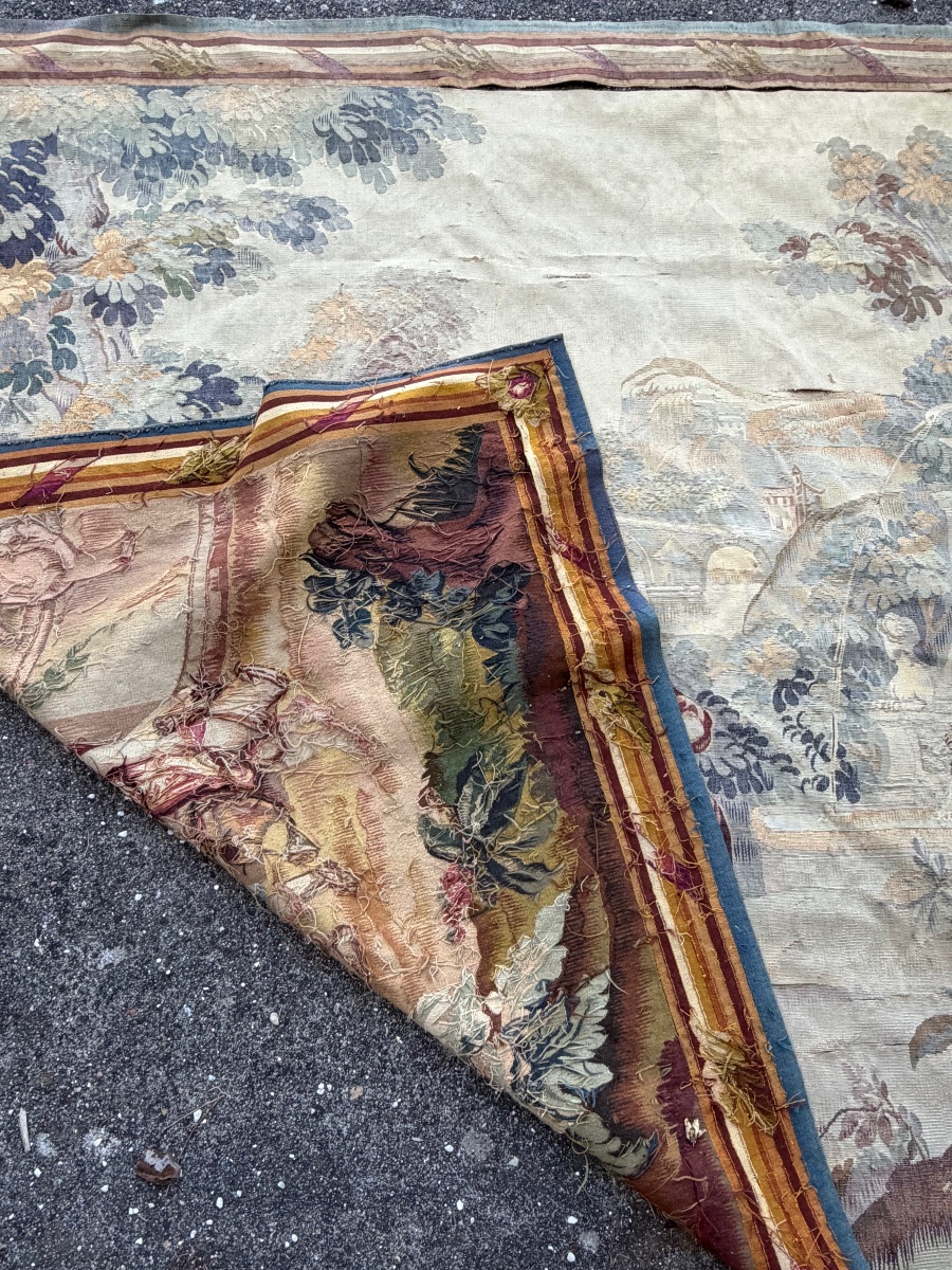 19th-century Tapestry From The Royal Aubusson Manufactory; H 195 X W 202 Cm-photo-5