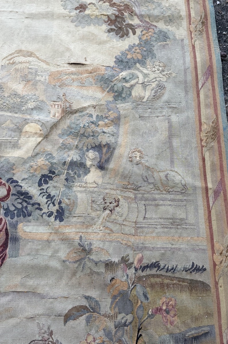 19th-century Tapestry From The Royal Aubusson Manufactory; H 195 X W 202 Cm-photo-6