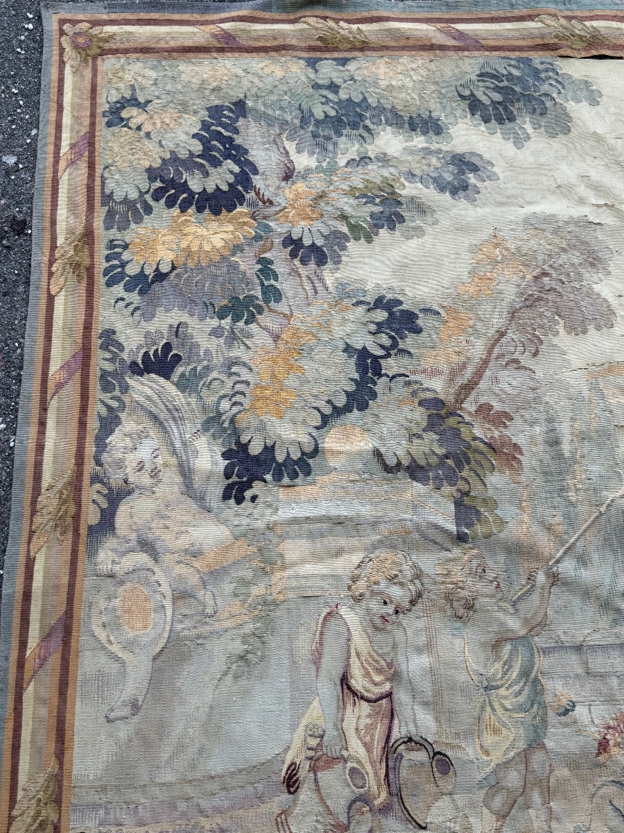 19th-century Tapestry From The Royal Aubusson Manufactory; H 195 X W 202 Cm-photo-7