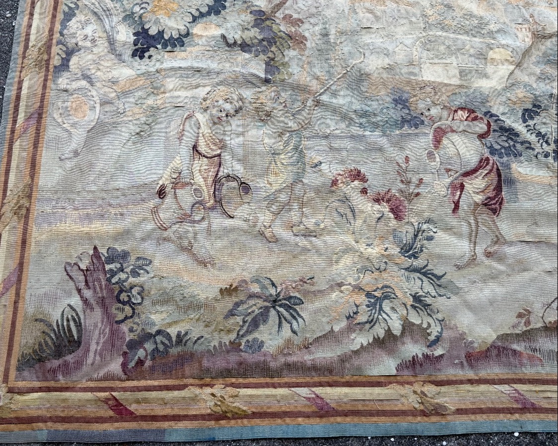 19th-century Tapestry From The Royal Aubusson Manufactory; H 195 X W 202 Cm-photo-8