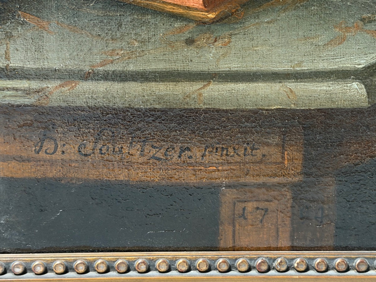 H Soultzer 1794 portrait d’homme au gilet rouge d’époque fin XVIIIème - huile sur toile H 110 c-photo-2