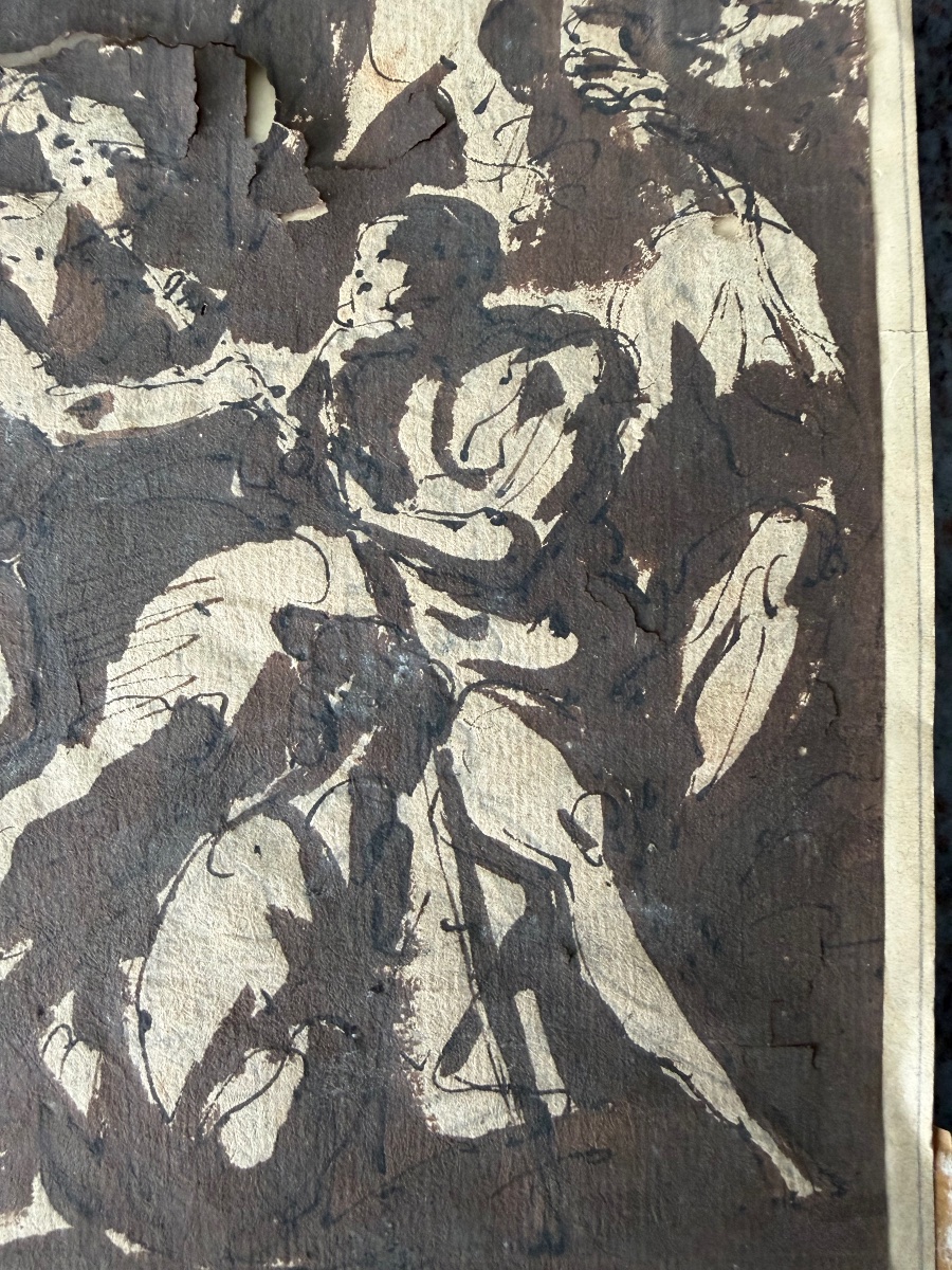 Charles PARROCEL (1688-1752) ancien dessin H 21 x L 15 cm-photo-4