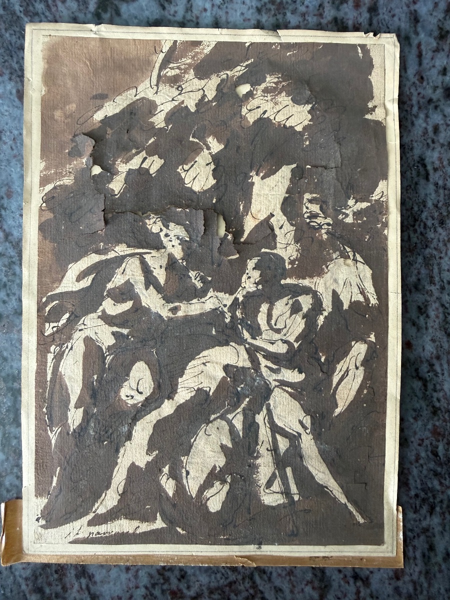 Charles PARROCEL (1688-1752) ancien dessin H 21 x L 15 cm