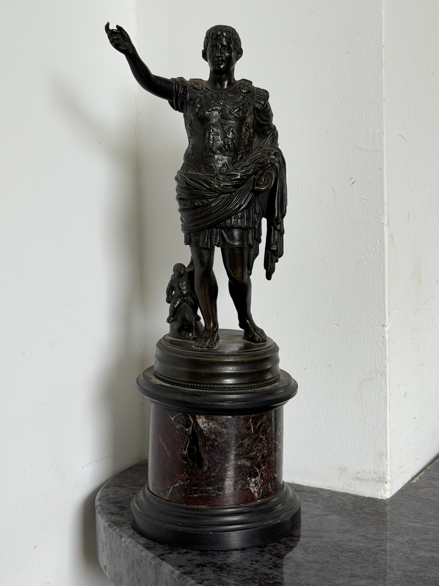 Empereur Auguste dit de Prima Porta bronze du grand tour Italie XIXème d’après l’antique -photo-2