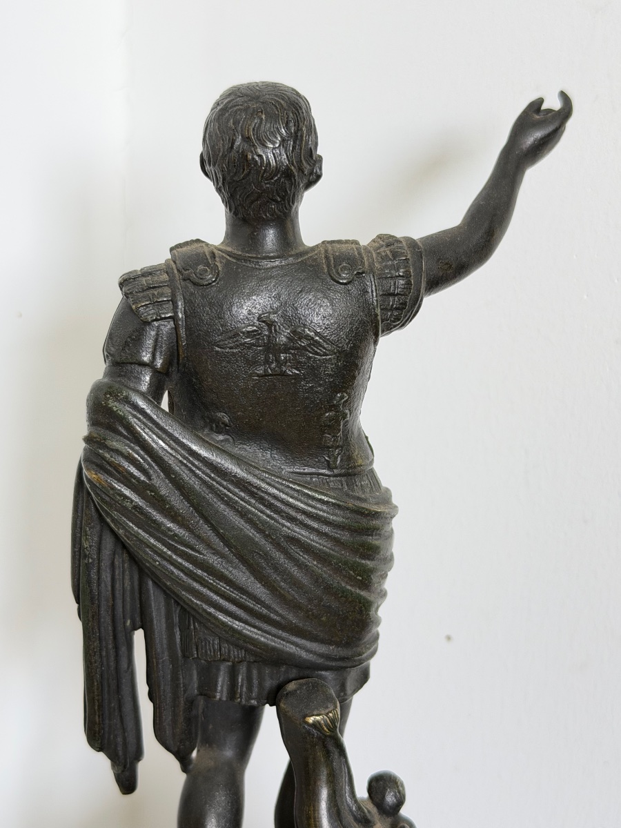 Empereur Auguste dit de Prima Porta bronze du grand tour Italie XIXème d’après l’antique -photo-4