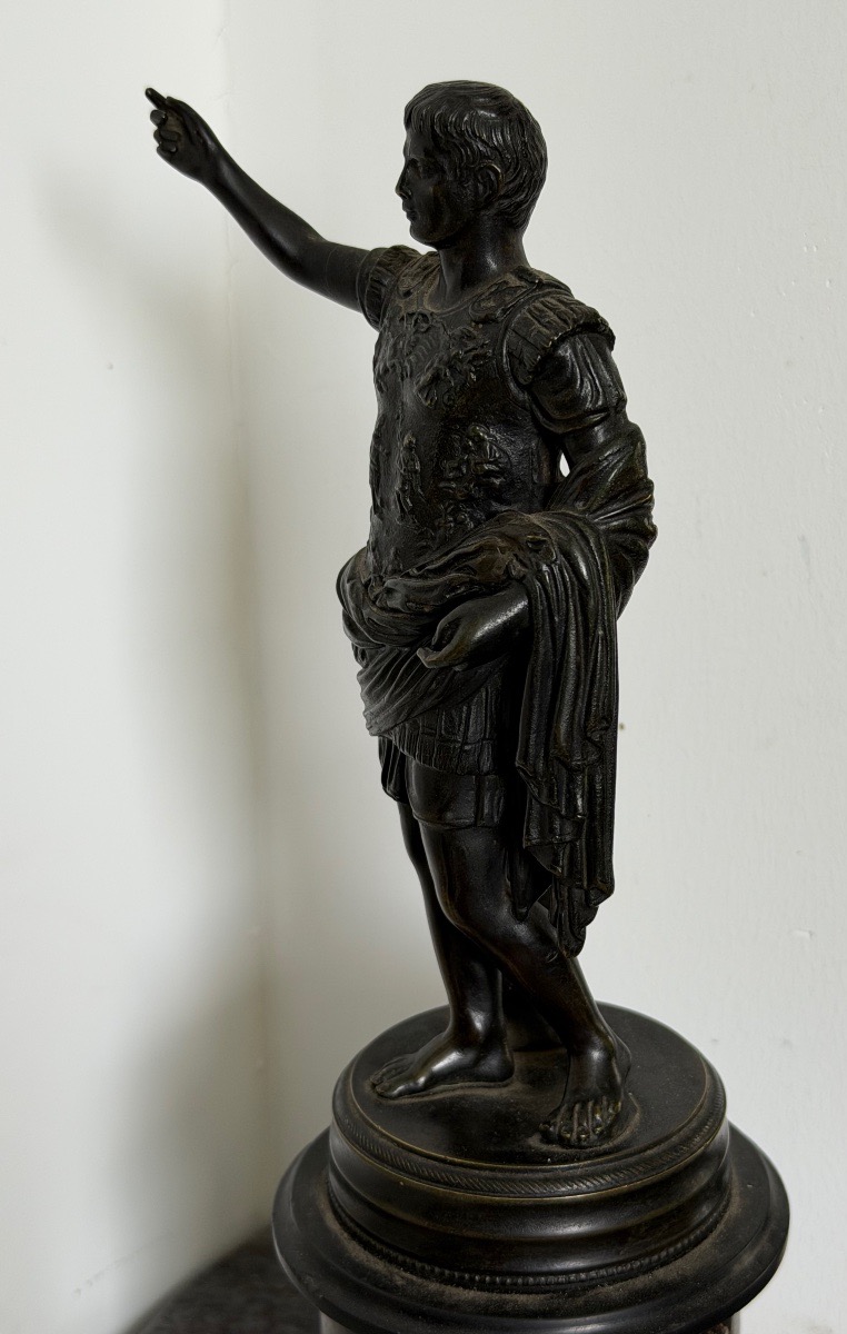 Empereur Auguste dit de Prima Porta bronze du grand tour Italie XIXème d’après l’antique -photo-5
