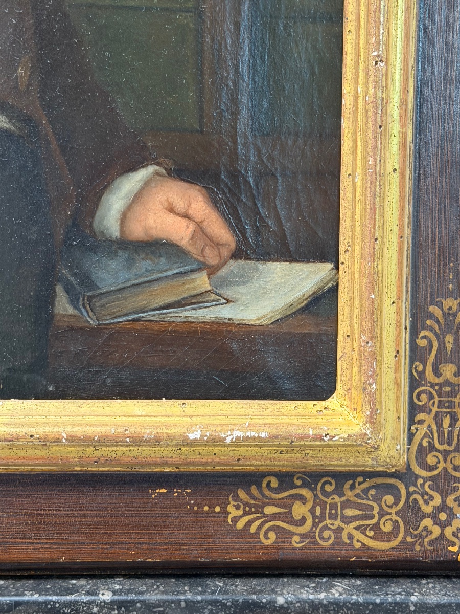 Portrait d’homme école Française du début du XIXème siècle suiveur d’Ingres empire restauration-photo-6