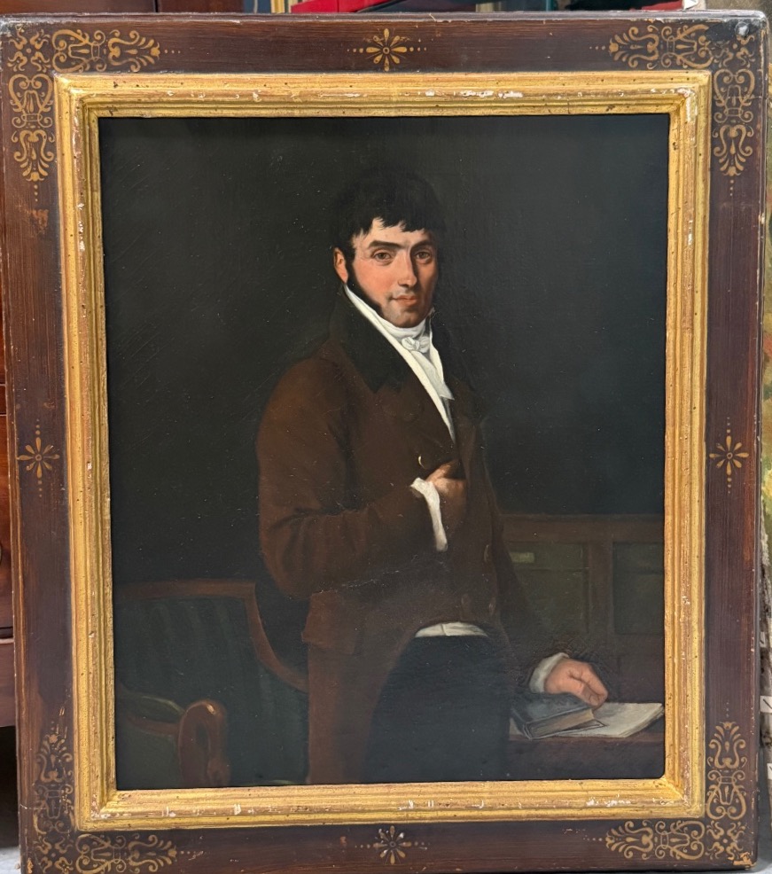 Portrait d’homme école Française du début du XIXème siècle suiveur d’Ingres empire restauration