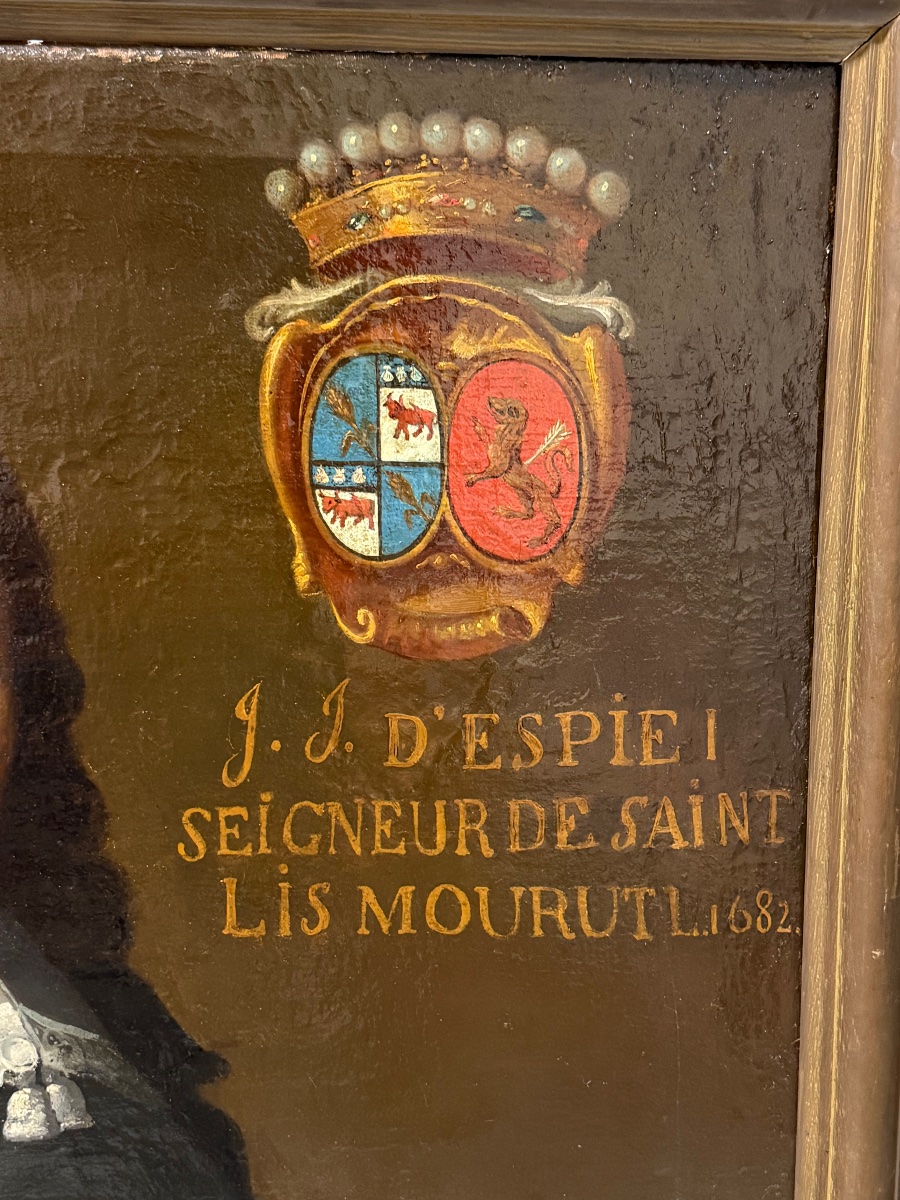 17th-century French School Portrait Of A Man, Oil On Canvas, French Nobility, H 107 Cm-photo-2