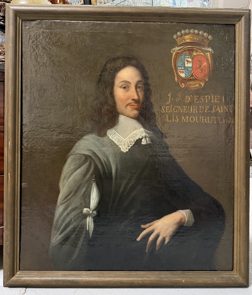 17th-century French School Portrait Of A Man, Oil On Canvas, French Nobility, H 107 Cm