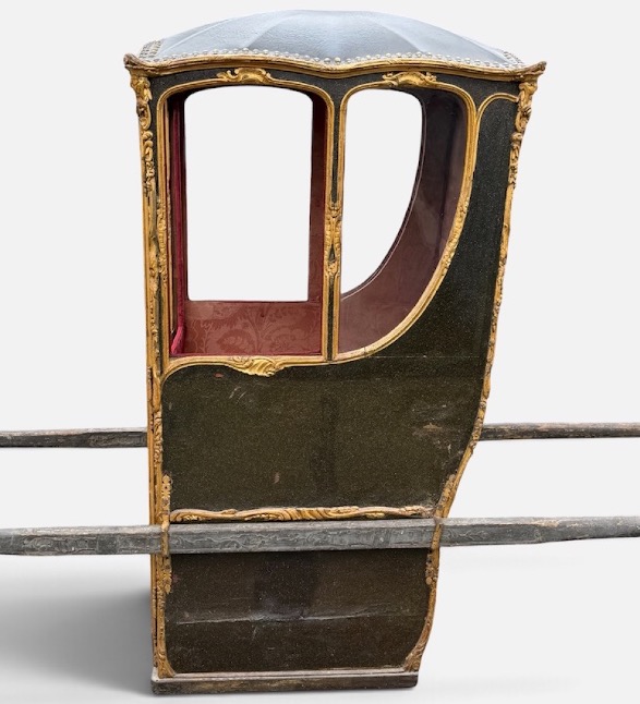 Chaise à porteur d’époque Louis XV - Armoiries d’alliance sous couronne comtale XVIIIème -photo-4