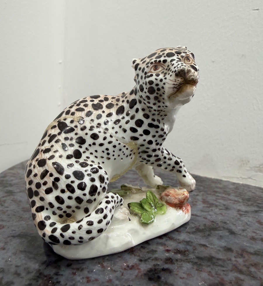 Johann Joachim KÅNDLER (1706-1775) rare paire de léopards porcelaine de Meissen XVIIIème siècle-photo-3