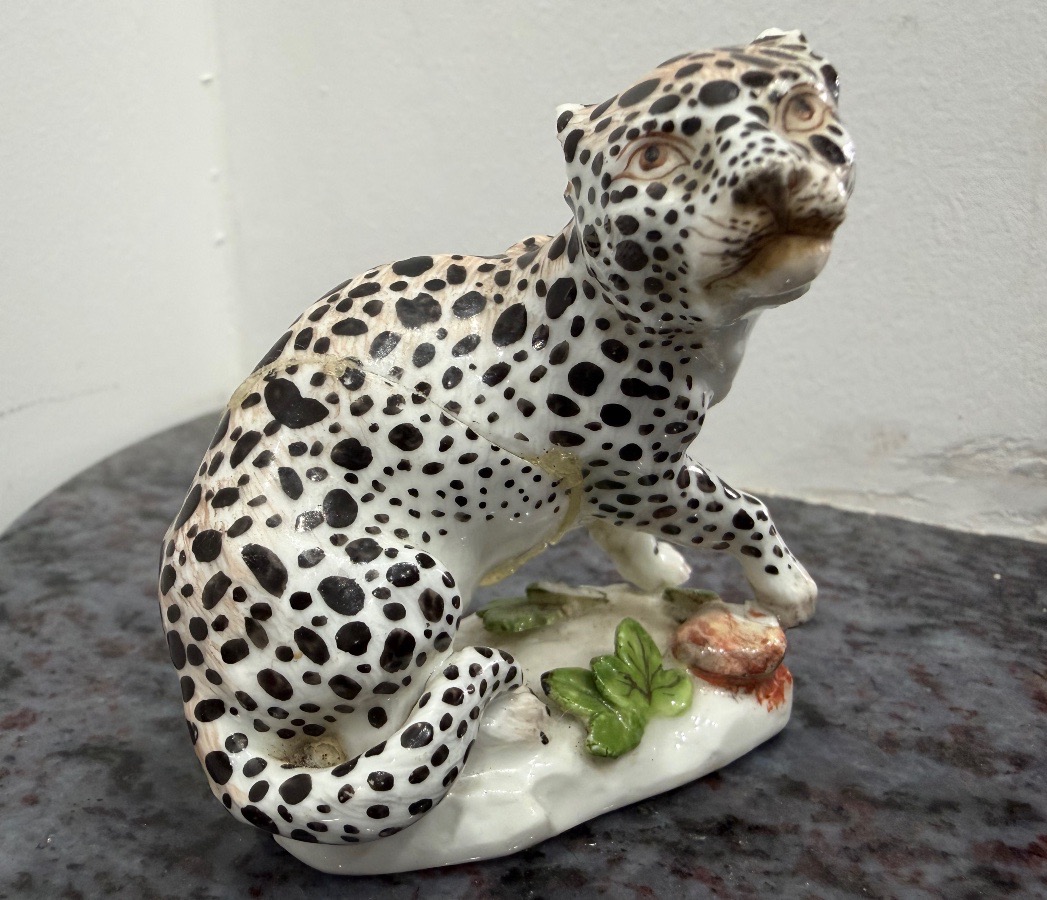 Johann Joachim KÅNDLER (1706-1775) rare paire de léopards porcelaine de Meissen XVIIIème siècle-photo-5