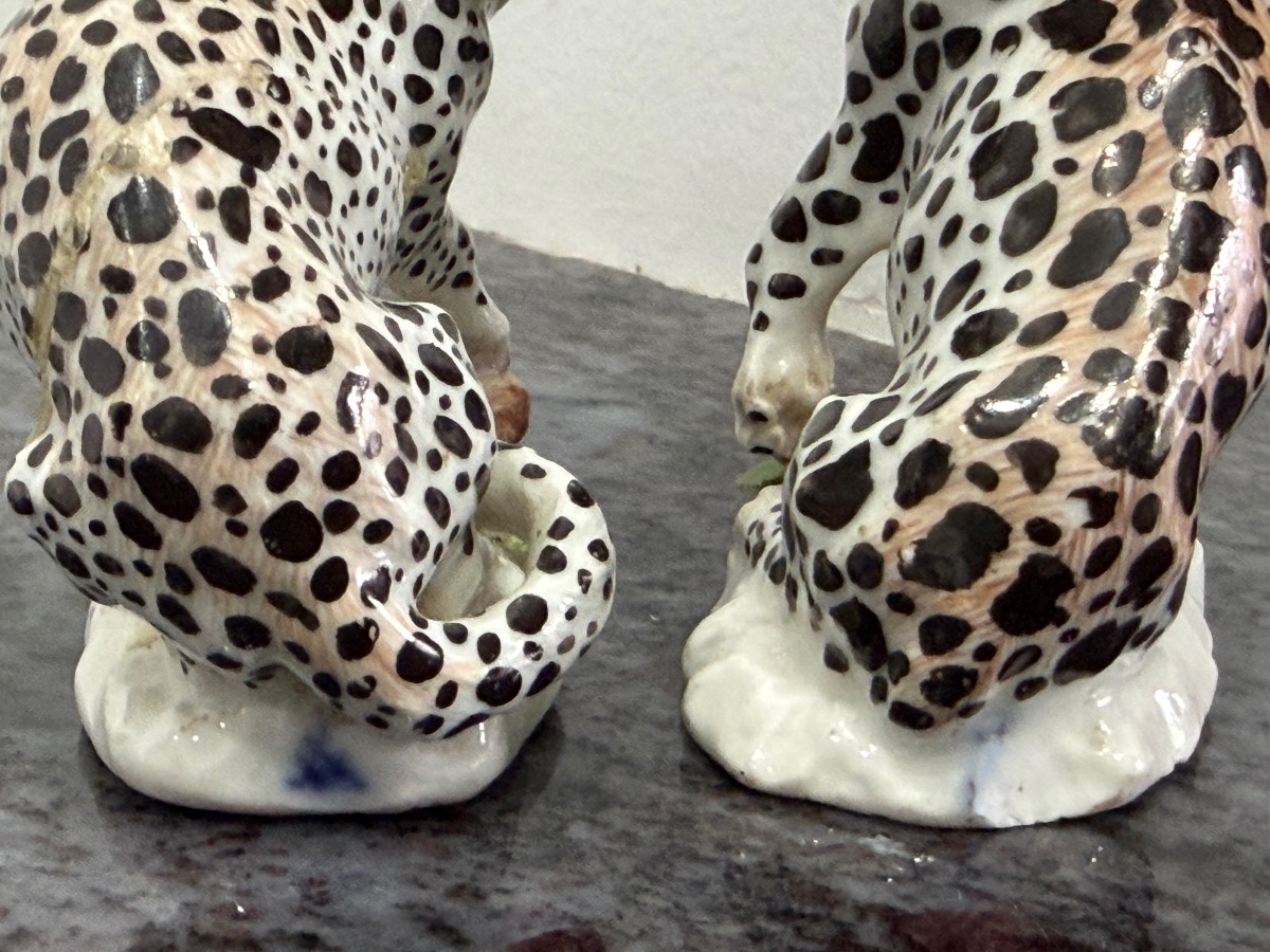 Johann Joachim KÅNDLER (1706-1775) rare paire de léopards porcelaine de Meissen XVIIIème siècle-photo-8