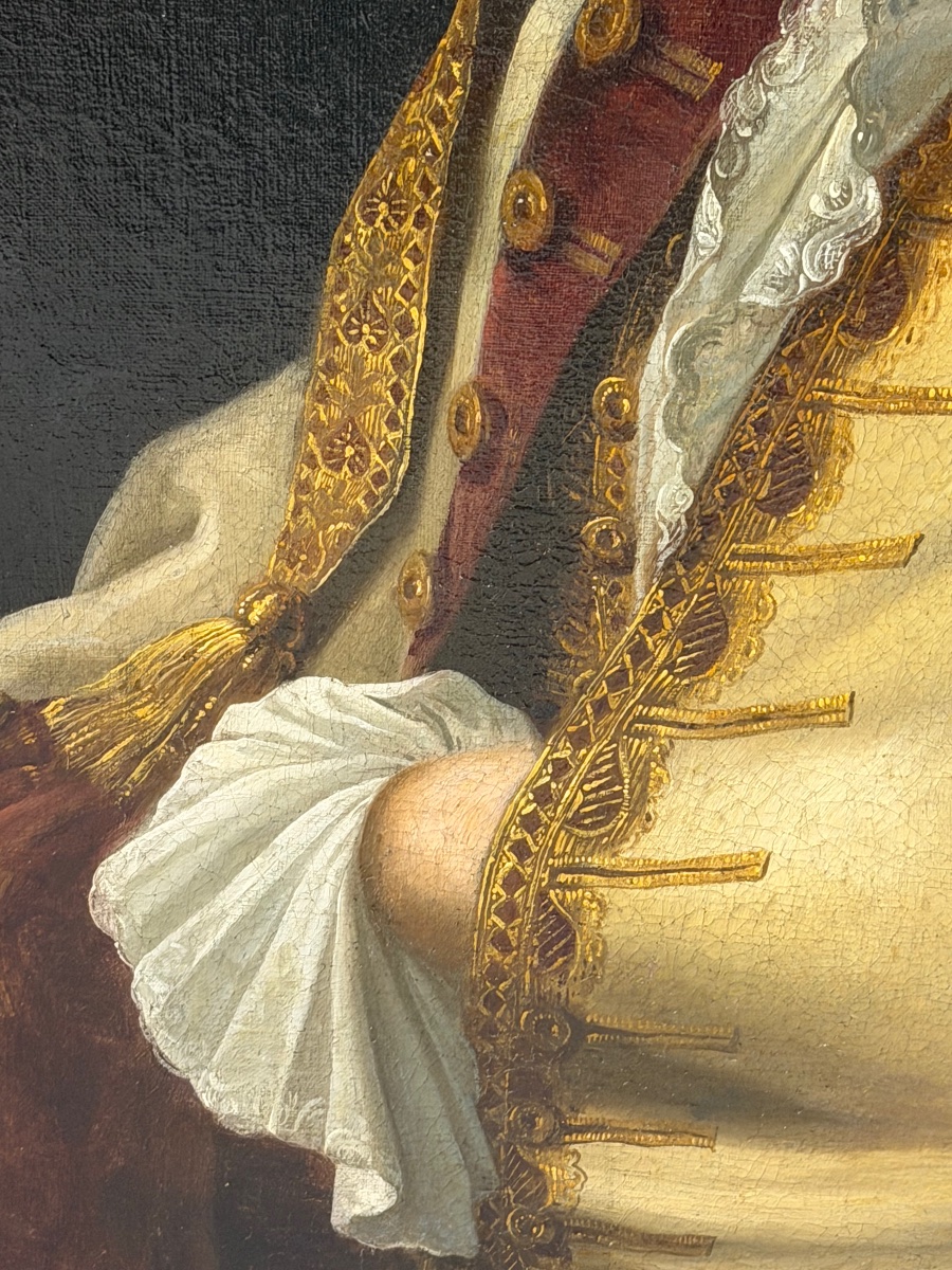 École Française du XVIIIème siècle portrait d’homme décoré de l’ordre de saint Louis huile/toil-photo-4
