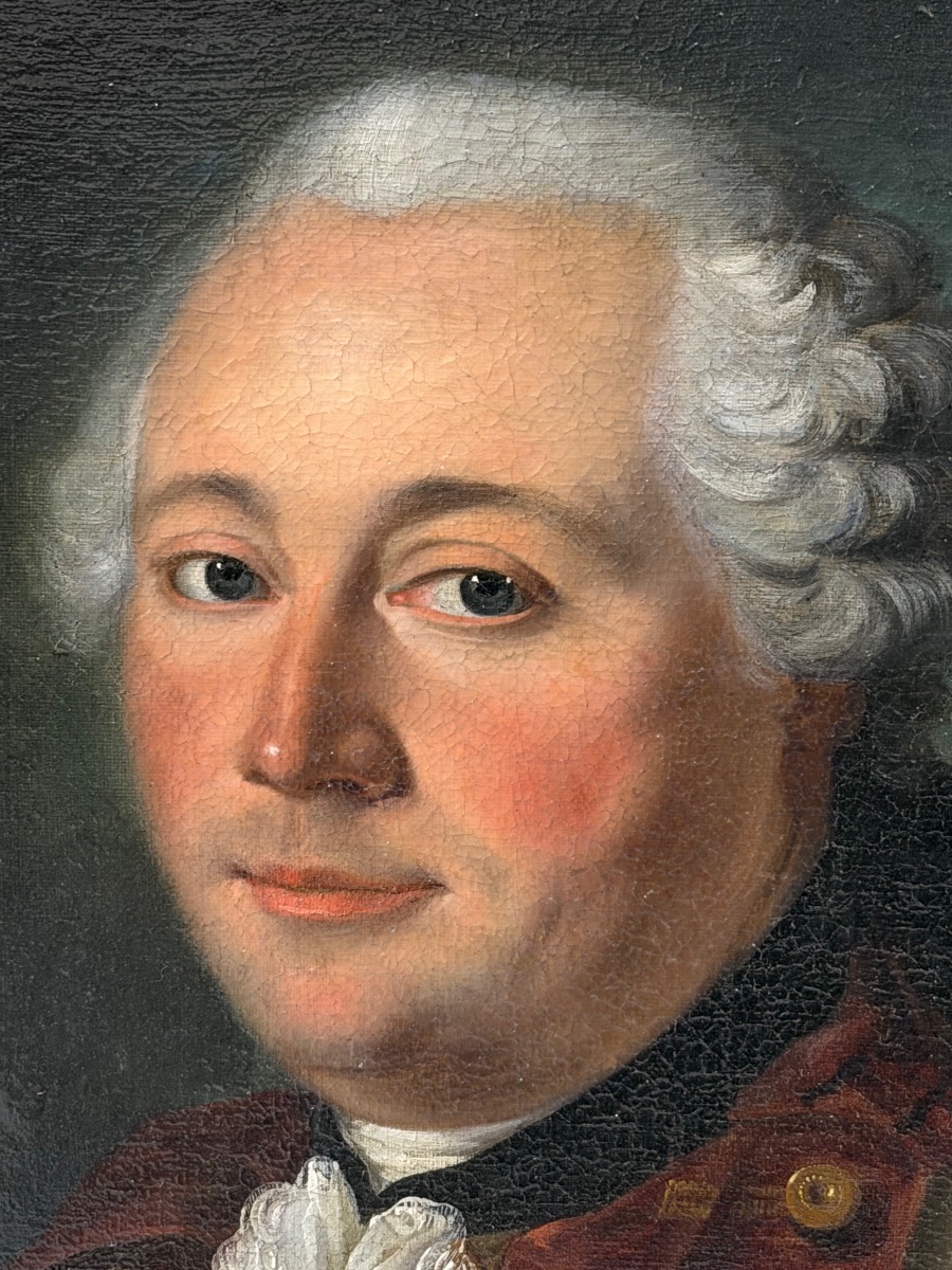 École Française du XVIIIème siècle portrait d’homme décoré de l’ordre de saint Louis huile/toil-photo-1