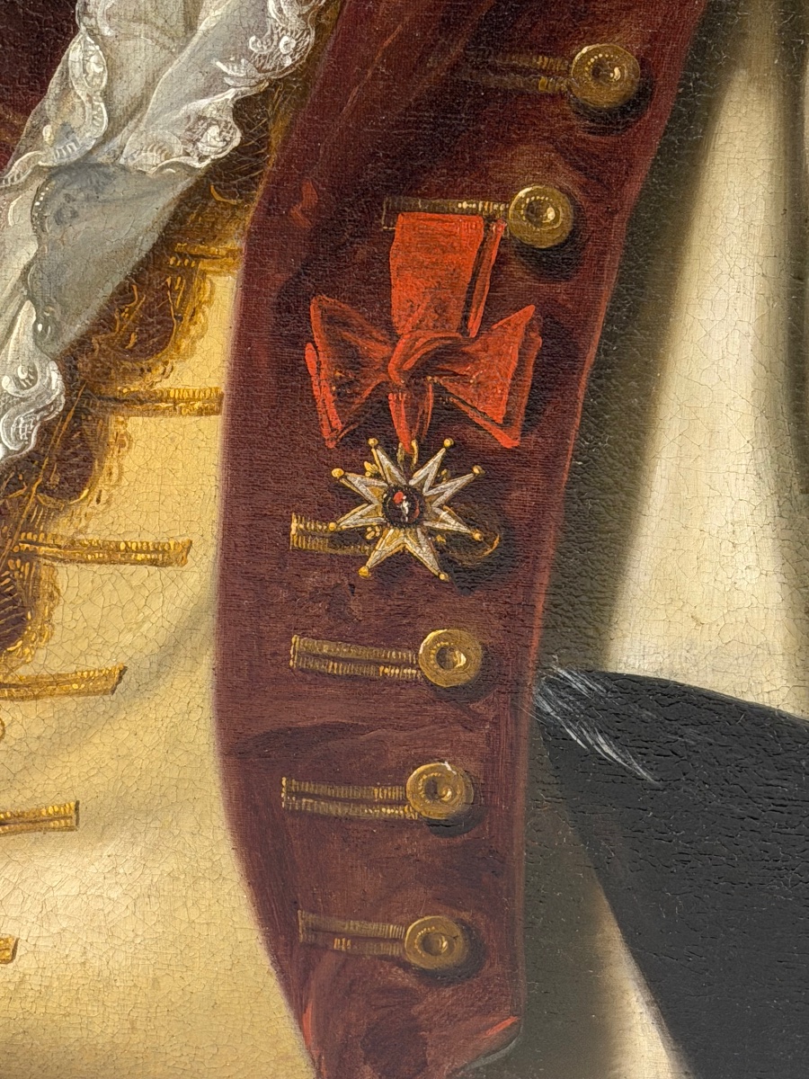École Française du XVIIIème siècle portrait d’homme décoré de l’ordre de saint Louis huile/toil-photo-3