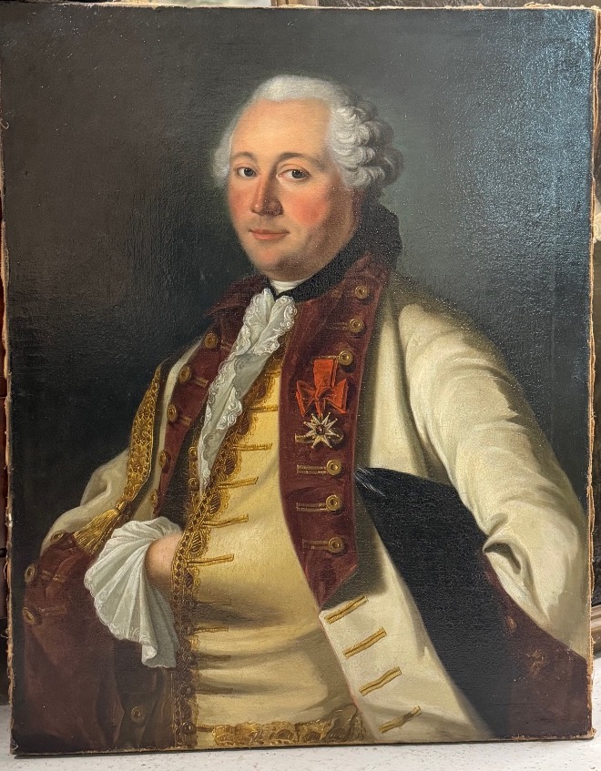 École Française du XVIIIème siècle portrait d’homme décoré de l’ordre de saint Louis huile/toil