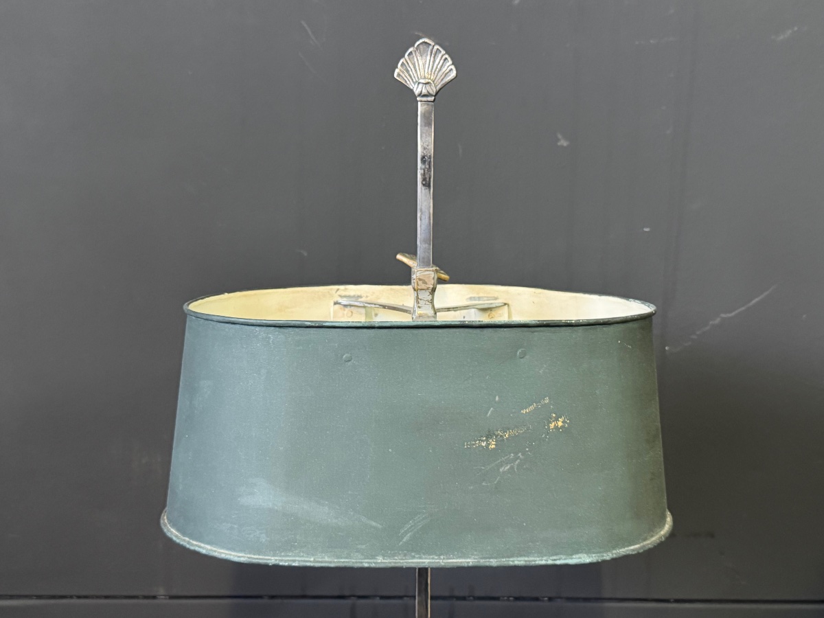 Lampe bouillotte de style en bronze argenté époque XIXème  -photo-2