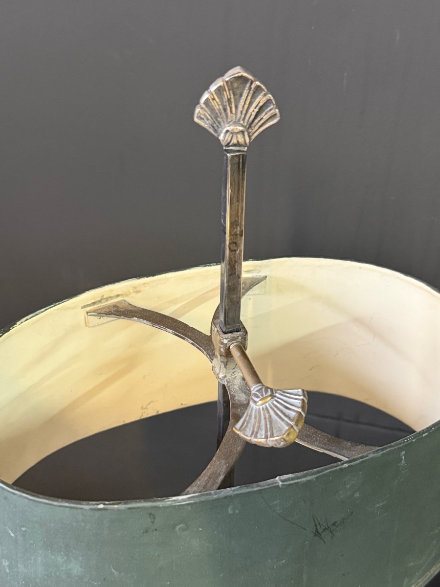 Lampe bouillotte de style en bronze argenté époque XIXème  -photo-7