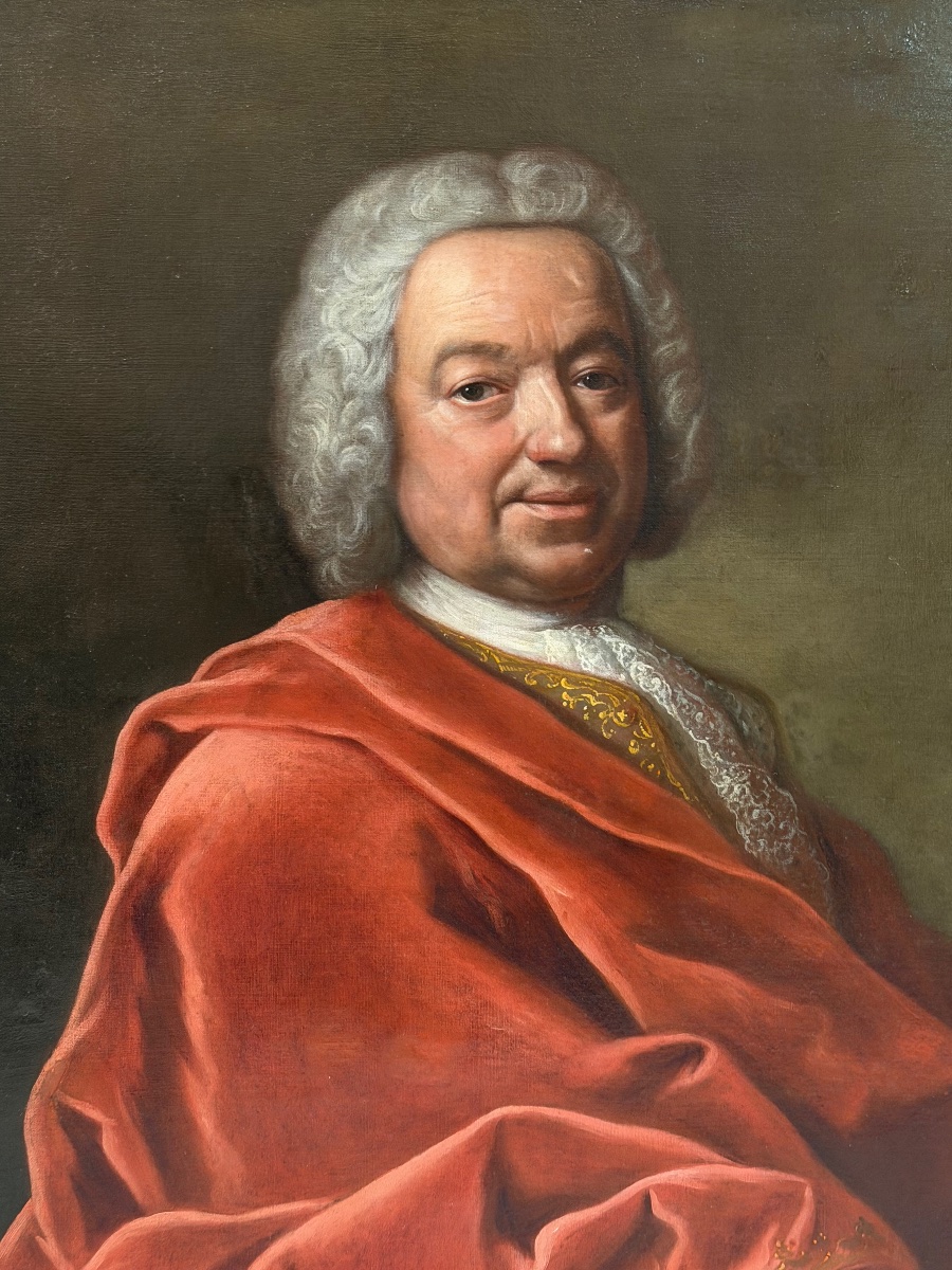Louis de Fontaine (act.1723-1757) attribué à, portrait de A G Grimold de la Reyniere XVIIIème -photo-4