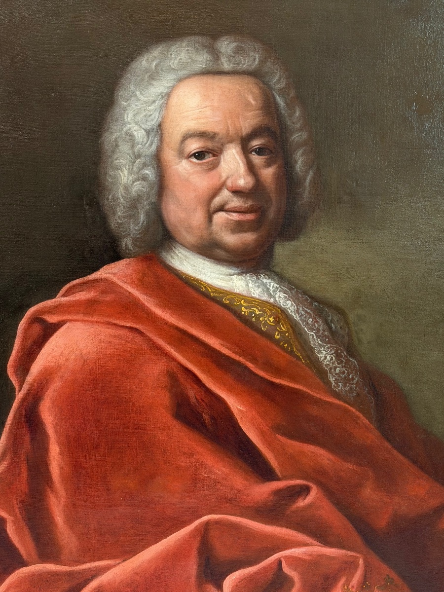 Louis de Fontaine (act.1723-1757) attribué à, portrait de A G Grimold de la Reyniere XVIIIème -photo-1
