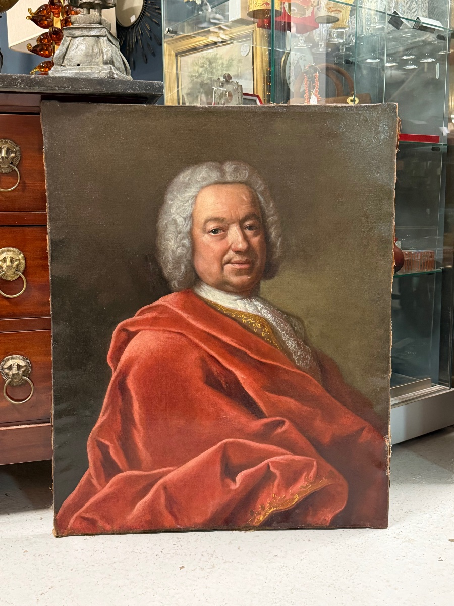 Louis de Fontaine (act.1723-1757) attribué à, portrait de A G Grimold de la Reyniere XVIIIème -photo-4