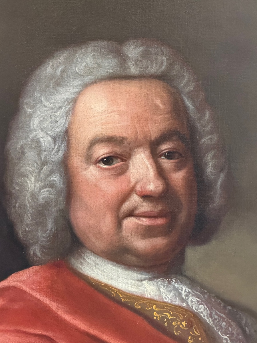 Louis de Fontaine (act.1723-1757) attribué à, portrait de A G Grimold de la Reyniere XVIIIème -photo-5