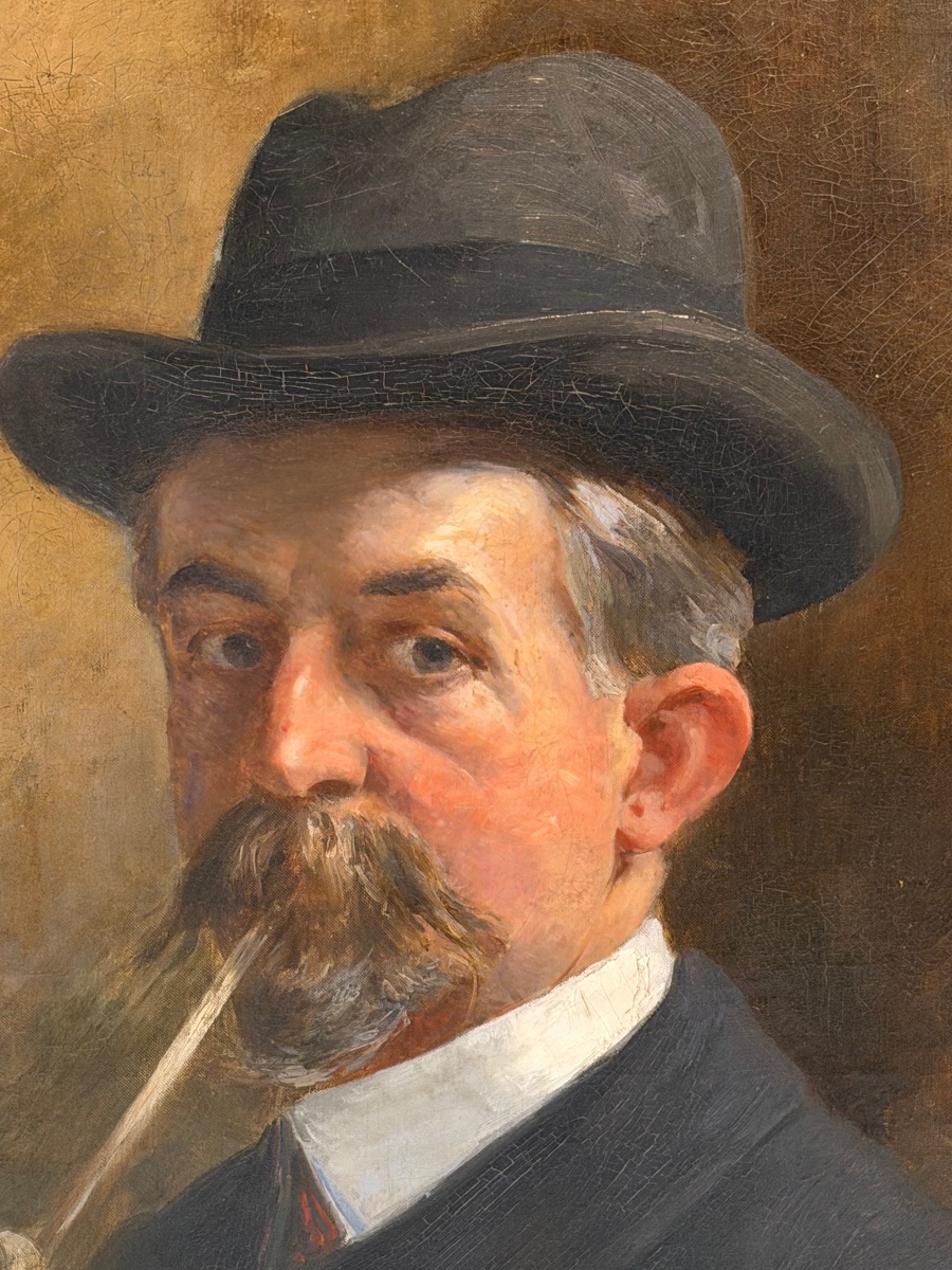 Hubert-emille Bellynck (1859–?)—probably A Self-portrait By The Painter, Dated 1902. Oil On Canvas-photo-3