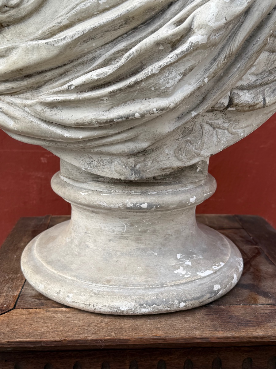 Large Plaster Bust—henry IV With A Laurel Wreath, Wearing A Breastplate And Sash, Attributed To B. Tremblay -photo-7