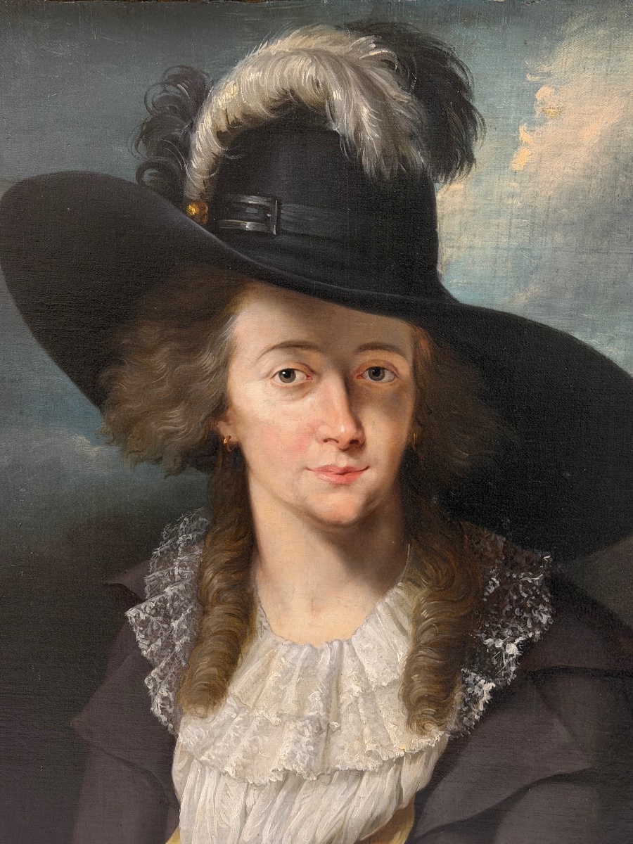 Martin Archer SHEE (1769-1850) portrait de femme au chapeau époque début XIXème huile /toile-photo-4