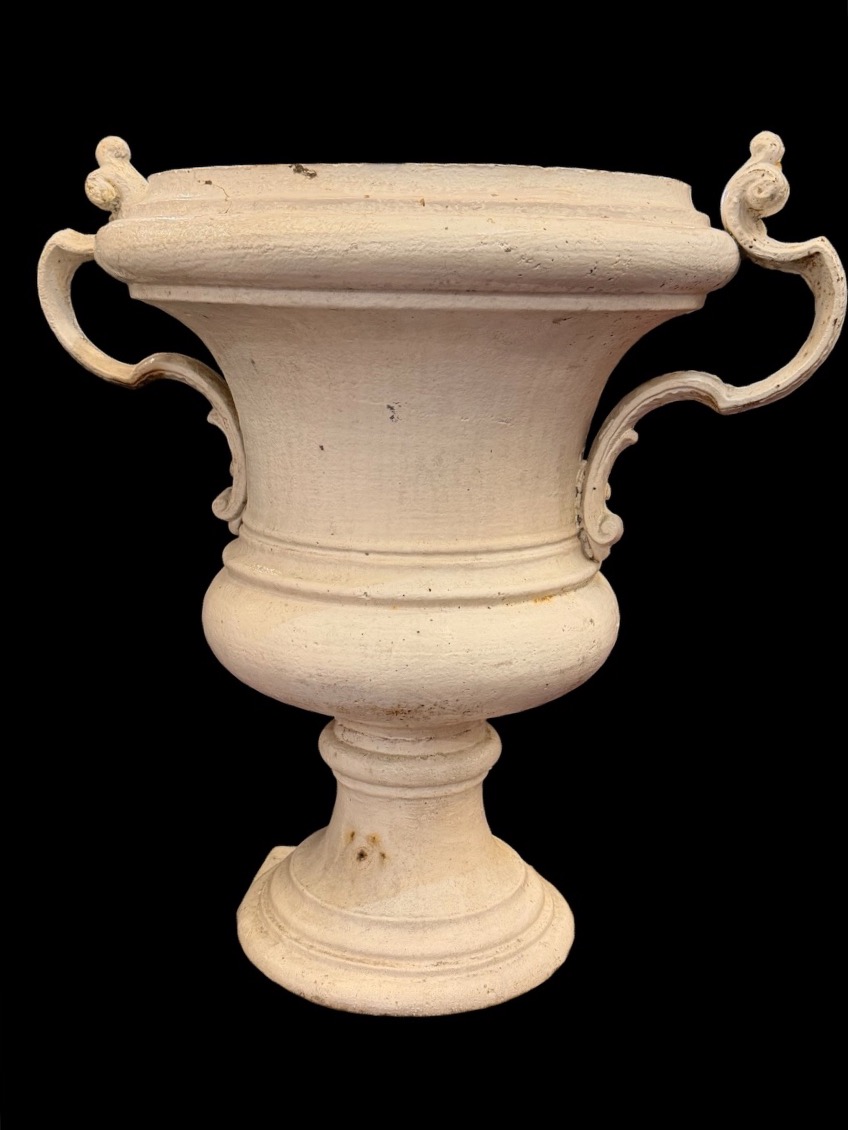 Importante paire de vases Médicis en fonte directoire époque fin XVIIIème  H 73cm -photo-2