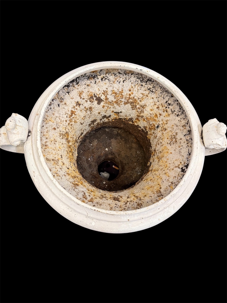 Importante paire de vases Médicis en fonte directoire époque fin XVIIIème  H 73cm -photo-7