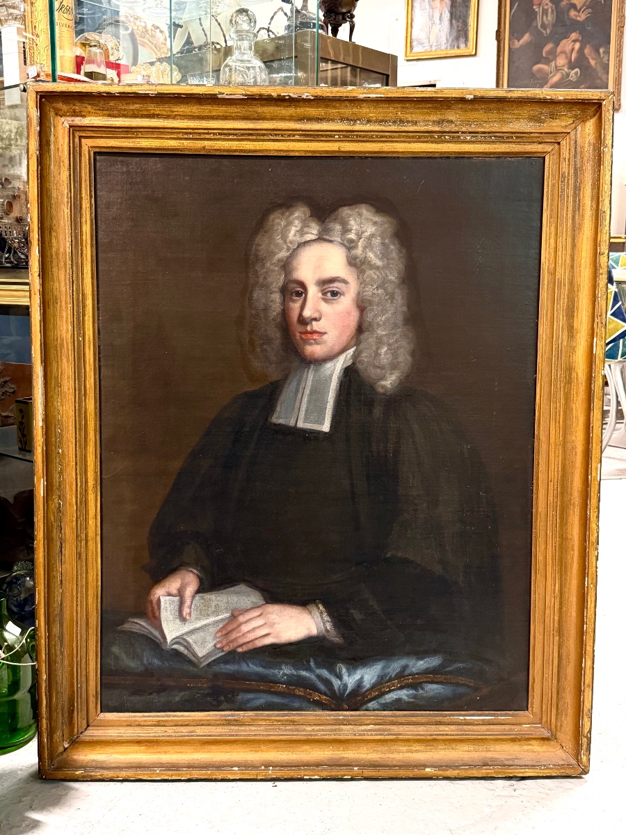 Godfrey KNELLER (1646-1723), attribué à  Portrait présumé du révérend J Frankland of Thirkleby-photo-2