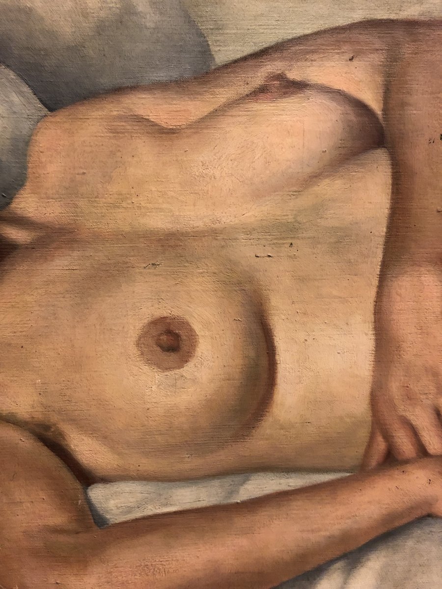 Important Tableau Peinture Sur Toile Nu - Nue Signé G Blanchard Vers 1930 D : 190 x 100 cm-photo-6