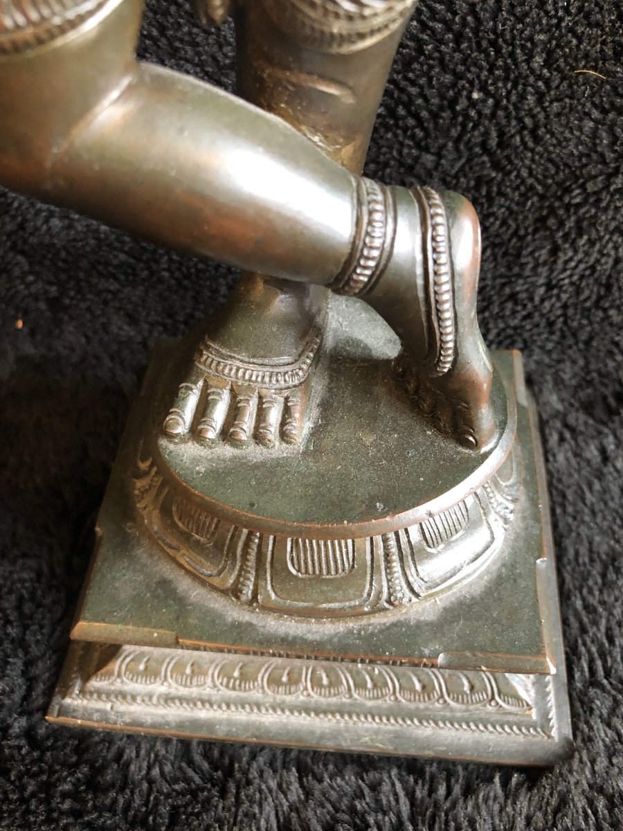 Ancienne Statuette De Shiva En Bronze XIXéme-photo-3