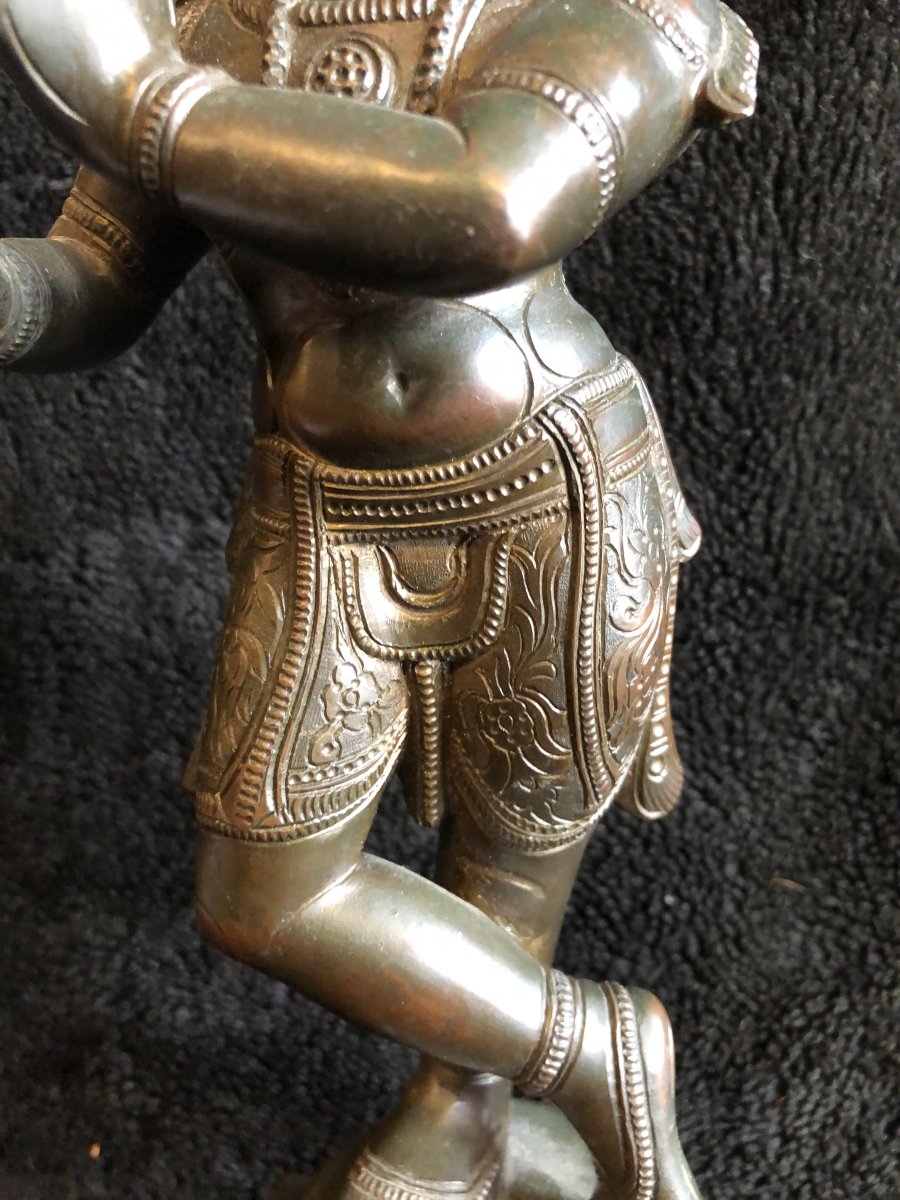 Ancienne Statuette De Shiva En Bronze XIXéme-photo-5