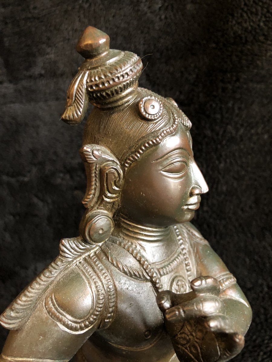 Ancienne Statuette De Shiva En Bronze XIXéme-photo-6